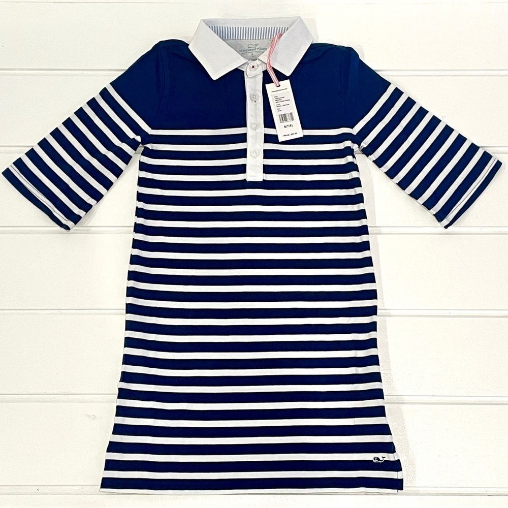 Vineyard Vines Girls' Rugby Dress Sailor Stripe - Deep Bay NWT Small, Med, or L